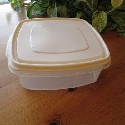 Contenedor de almacenamiento Rubbermaid Servin Saver #3 tapa cuadrada de almendra 10 tazas EE. UU. Foto 1 de 4