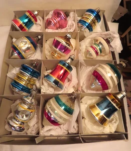 Vintage Premier Glas Weihnachtsschmuck ~ Fässer Glocken Tornados Indents ~ Lot 12 - Bild 1 von 11