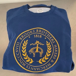 New BROOKS BROTHERS French Terry University Blue Sweatshirt - Picture 1 of 6