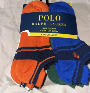 Polo Ralph Lauren 6 Pairs Socks Men 10-13 Multicolor Low Cut Tab Performances - Picture 1 of 4