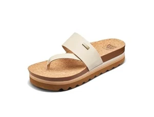 NEU Reef Cushion Sol Hi Damen-Plateausandale Größe 9 Vintage hellbraun veganes Leder - Bild 1 von 12