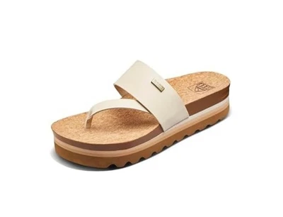 NEW Reef Cushion Sol Hi Platform Sandal Women's Size 9 Vintage Tan Vegan Leather - Image 1 of 4