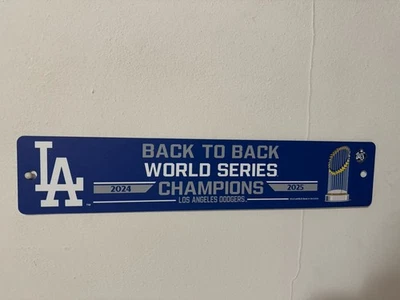 Los Angeles Dodgers 2025 World Series B2B Plastic Champions Display Sign 3x19” - Image 1 of 2