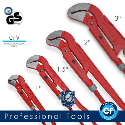 Wasserpumpenzange 1" / 1,5" / 2" / 3"  Profi Rohrzange CrV Stahl - CF Technik - Bild 1 von 2