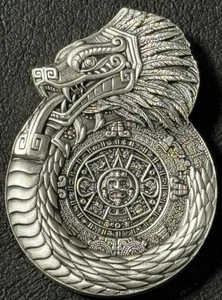 2025 1 Oz .999 Silver Aztec-Mayan Dragon: Dragons of the World $1 Fiji Coin! - Picture 1 of 3