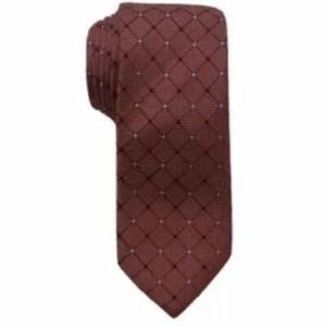 Corbata para hombre Nautica con patrón de rejilla roja - Imagen 1 de 3