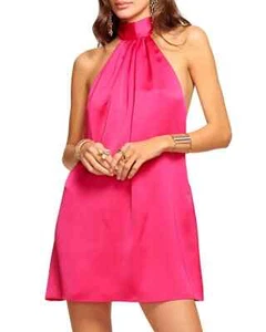 Ramy Brook Sam Mini Dress Women's 4 Paradise Pink Banded High Neck Sleeveless~ - Picture 1 of 15