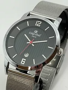 Orologio Oskar Emil Jupiter Classico Quadrante Slim Stratificato Qualità Maglia Argento Streptococco - Foto 1 di 5