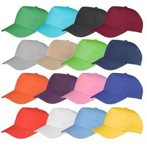 Plain Blue Brown Green Orange Pink Purple Red White Beige Baseball Cap Hat - Picture 1 of 17