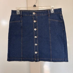 Style & Co gonna denim dritta donna taglia 12 blu lavaggio medio tasche corte - Foto 1 di 9