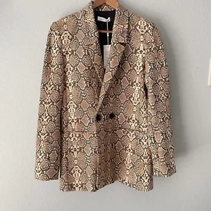 Anine Bing Madeleine Snakeskin Python Print Blazer XS Womens - Picture 1 of 12