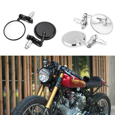 For Honda Kawasaki Motorcycle Handlebar Rearview Mirror, Bar End Mirrors 7/8" US - Изображение 1 из 4