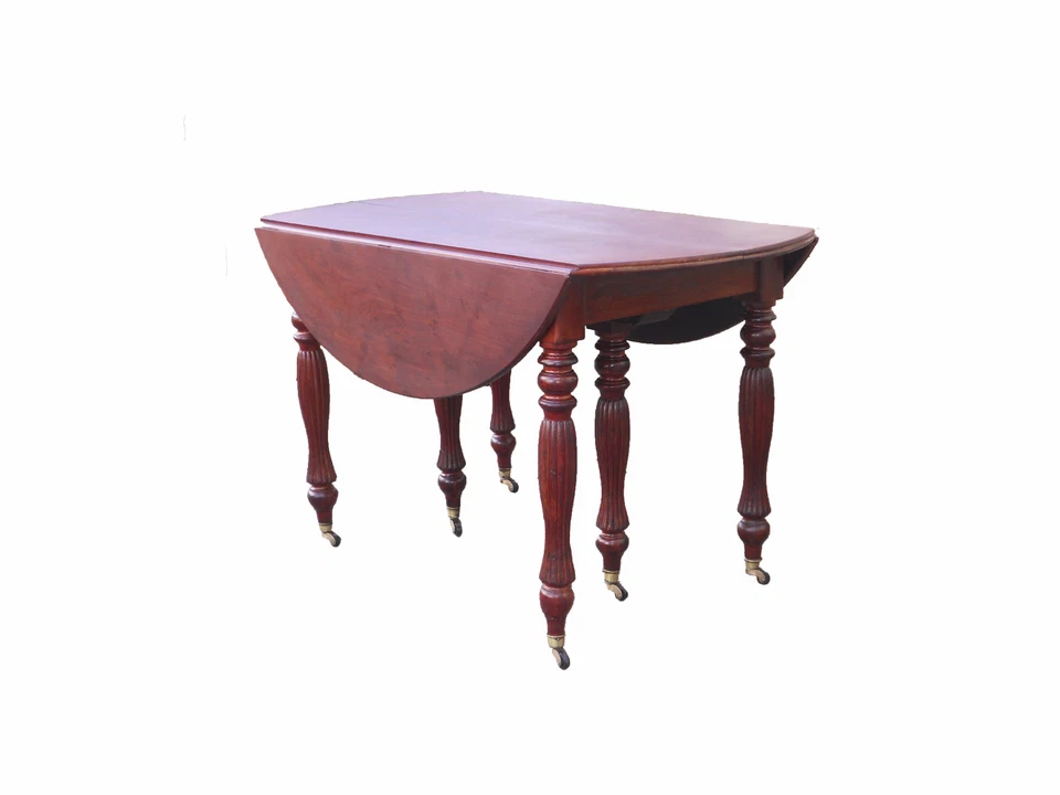 Table Louis Philippe à volets pieds parapluie bois fruitier  19 ème - Photo 1/4