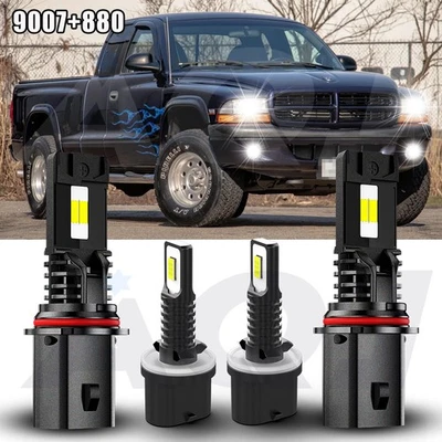 For Dodge Dakota 1998-2004 4X Bright white LED Headlight + Fog Lamp Bulbs Foto 1 de 4