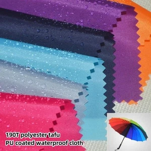 190T Poliéster Taff PU Recubierto Impermeable Paraguas Tienda Tela Material a Prueba de Viento - Imagen 1 de 30