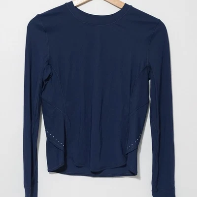 Lululemon Shirt Womens Size ? Navy Fold Over Running  See Measurements - Image 1 of 4
