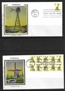 USA SC # 1738-1742 And 1742a Windmills  FDC . Colorano Silk Cachet - Picture 1 of 3