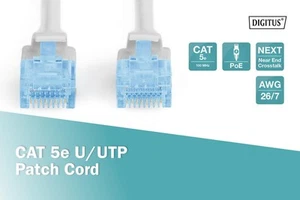 DIGITUS Patch-Kabel RJ-45 (M) zu RJ-45 (M) 5 m Kupfer U/UTP Cat 5e grau - Bild 1 von 2