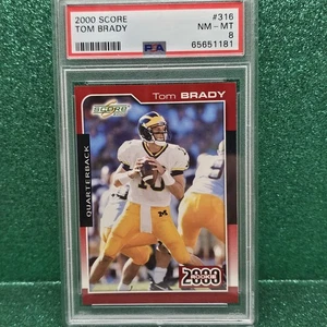 2000 Score #316 Tom Brady New England Patriots RC Rookie PSA 8 NM-MT - Picture 1 of 2
