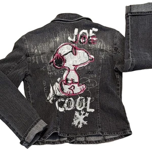 Iceberg History × Peanuts Snoopy Denim Jean Jacket S/M Joe Cool 90s Street Italy - Picture 1 of 20