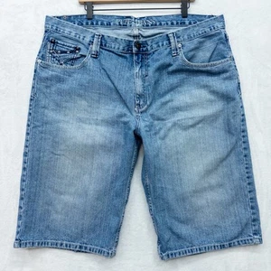 Y2K Pepe Jean Shorts Jorts Embroidered and Studded Blue Size 42 - Picture 1 of 4