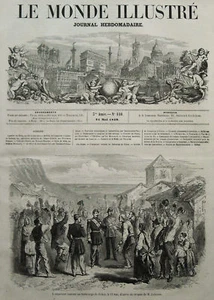 1859. Imp.Napoleone III visita a GENOVA Risorgimento.. - Imagen 1 de 1