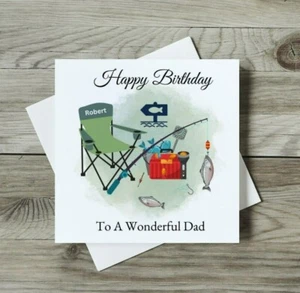 Fishing Birthday Card Personalised with any name - Picture 1 of 1
