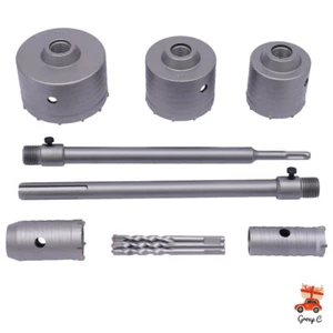 SDS Plus/Max gambo Ø30-100 mm cemento muro di pietra seghetto set punte - Foto 1 di 4