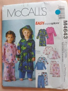 McCall's 4643 Easy Options Toddler's Robe, Top & Pants Pattern Size 1-2-3-4 - Picture 1 of 2