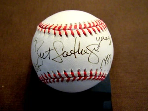 BRET SABERHAGEN 85 89 CY YOUNG ROYALS METS SIGNED AUTO VINTAGE OAL BASEBALL JSA - Picture 1 of 4