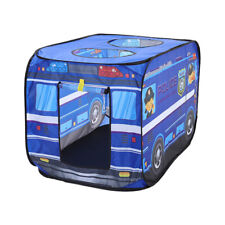 Children's Car Tent House Police Car Foldable Play Tent Indoor Outdoor Game Blue