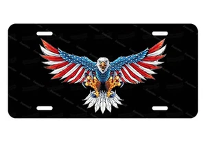 American Flag Eagle License Plate Novelty Tag Fits Auto Car Bike ATV Motorcycle - Picture 1 of 8