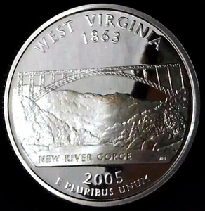 2005-S 25C State Quarter West Virginia GDC Proof 90% Silver 22stt1001-3 - Picture 1 of 2