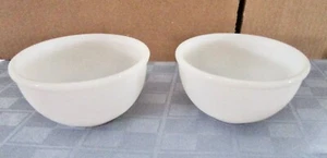 Fire King White Bowls - Milk Glass w/Rim - 4" across rim, 3" tall. (U2-14) - Picture 1 of 3