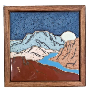 Taos Pueblo Art, piastrelle incorniciate New Mexico, arte ceramica testurizzata sottopiumino, Wahleah's - Foto 1 di 14