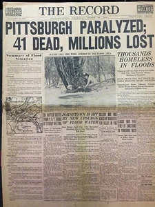 Pittsburgh PA Flood 1936 Johnstown PA Flood- Northeastern United States Flood - Picture 1 of 11