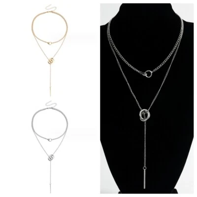 925 Placcato Argento Stella Bastone Pendente Catena Strato Matrimonio Collana - Immagine 1 di 4