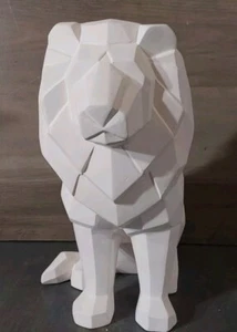 Ceramic Bisque Ready to Paint Geometric Style Sitting Lion 6x8.5 - Picture 1 of 4