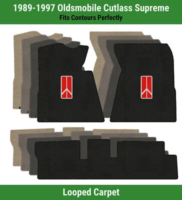 Lloyd Loop Front & Rear Mats for '89-97 Cutlass Supreme w/Oldsmobile Emblem Red - Image 1 of 4