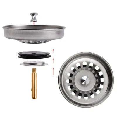 Siebkörbchen mit Zapfen Abflusssieb für Waschbecken Spüle Bad Küchenspüle 78mm - Bild 1 von 4