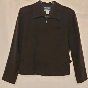 VTG Pendleton Knockabouts Sz 8 Brown Herringbone Wool Zip Front Jacket READ - Picture 1 of 9