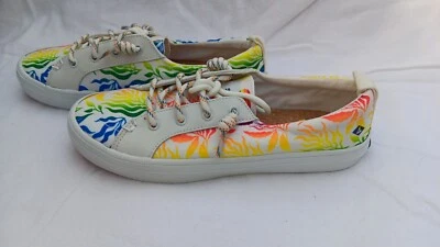 NUEVO Colorido Zapatos de Barco de Lona SPERRY, Talla 7.5, Floral Foto 1 de 4