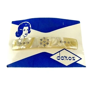 Vintage Daros Lucite Haarspange mit Strass Akzenten - Bild 1 von 3