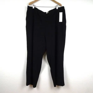 Calvin Klein Wide Leg Pants Women's Plus Size 3X Black Elastic Waist Work Career - Picture 1 of 11