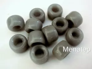 25 5 x 9 mm Czech Glass Crow Beads: Opaque Grey - Picture 1 of 1