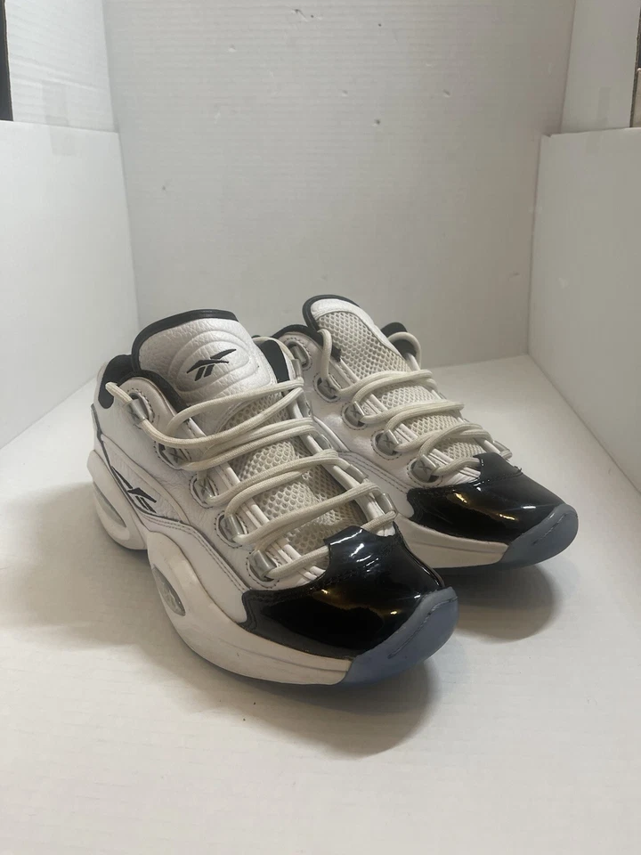 Reebok Question Low Kids charol puntera negra talla 6,5 Foto 1 de 4