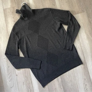 Canali Argyle Pullover Merinowolle Rollkragen Herren Grau (Medium) Classic Italy - Bild 1 von 6