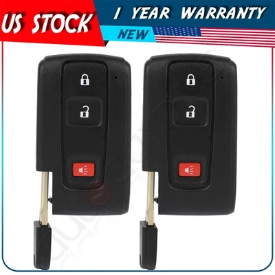 2 Remote Car Key Fob for Toyota Prius 2004 2005 2006 2007 2008 2009 3 Buttons - Image 1 of 4