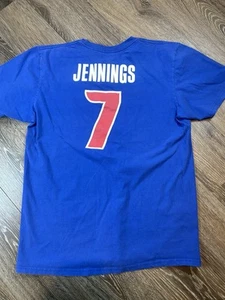 Adidas Men Brandon Jennings Detroit Pistons Name & Number T-Shirt BLUE LARGE - Picture 1 of 8