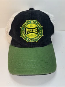 John Deere Farm Equipment Pride Baseball Trucker Hat Cap Black Green White Mesh - Picture 1 of 6